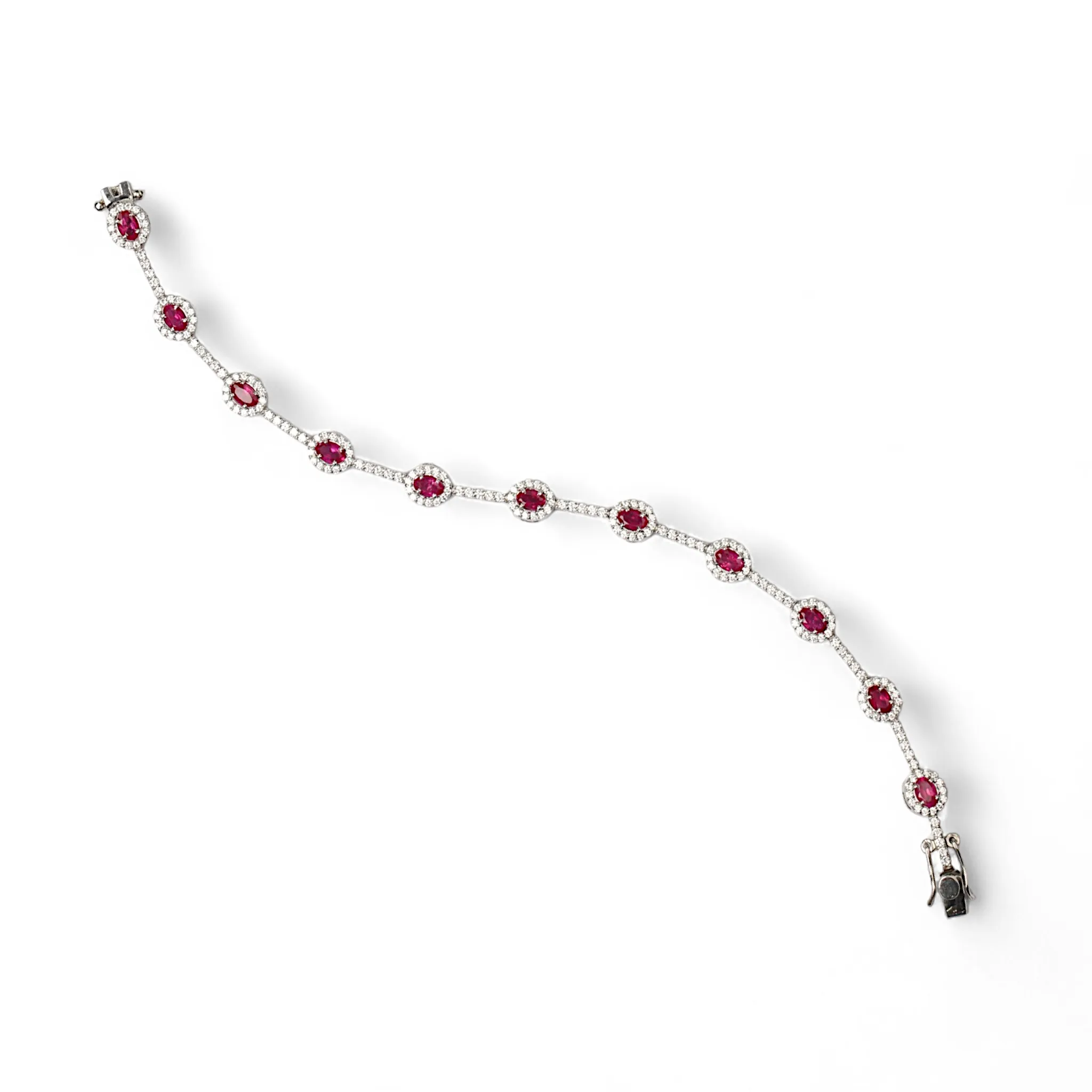 Radiant Red Riviera Silver Bracelet