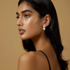 Petal And Pearl Drop Silver Earrings