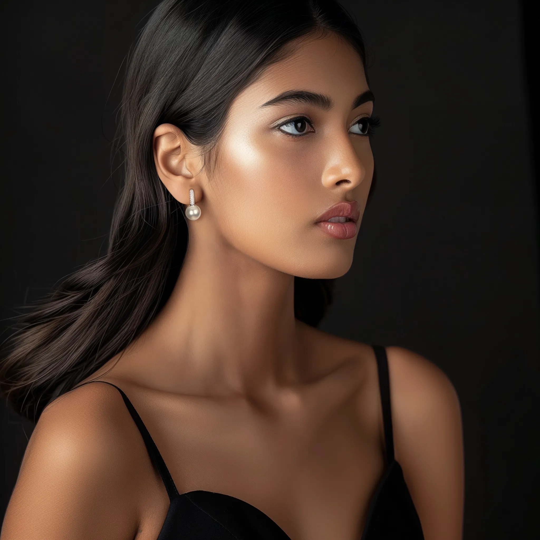 Pearl And Pave Embrace Silver Earrings
