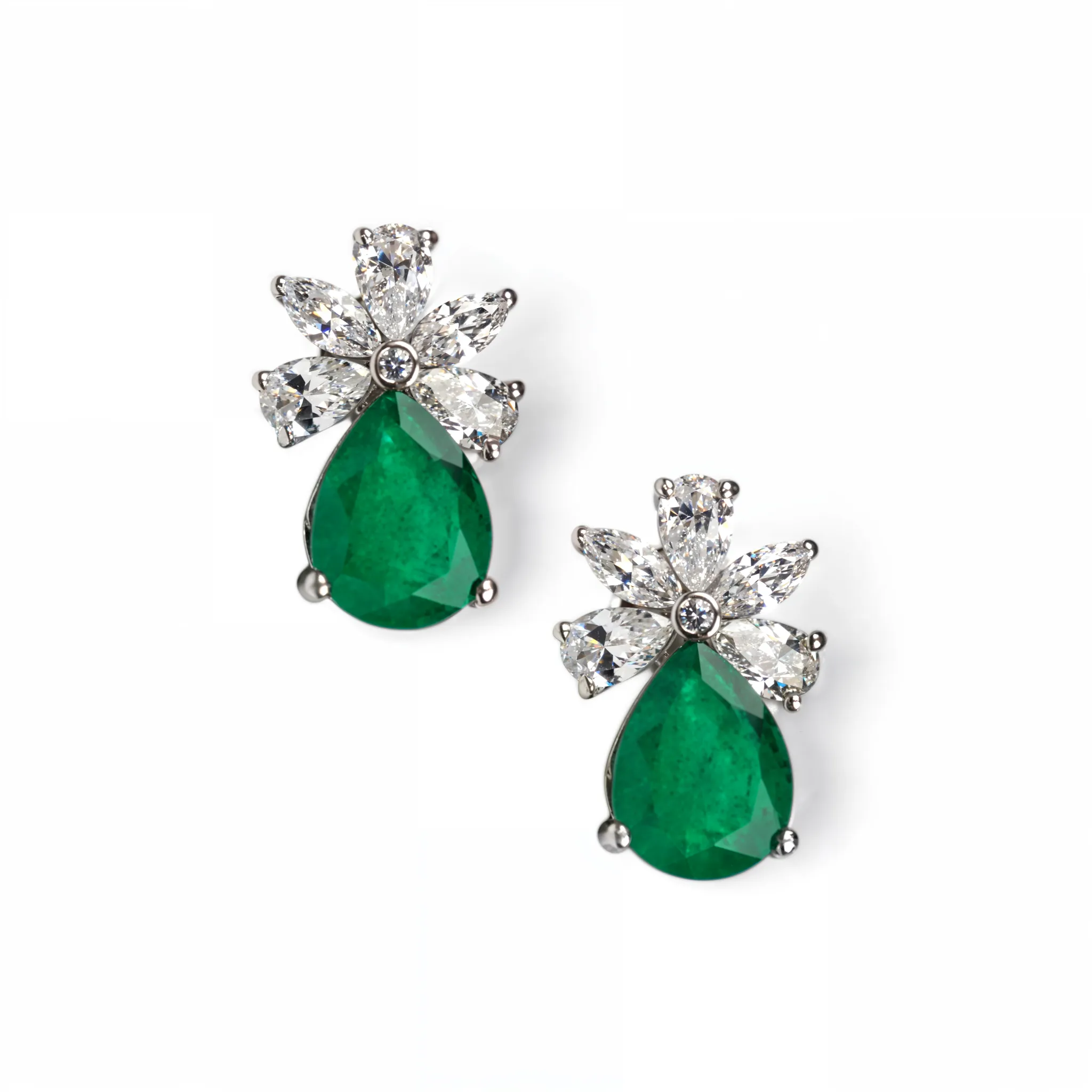 Green Dewdrop Silver Earrings