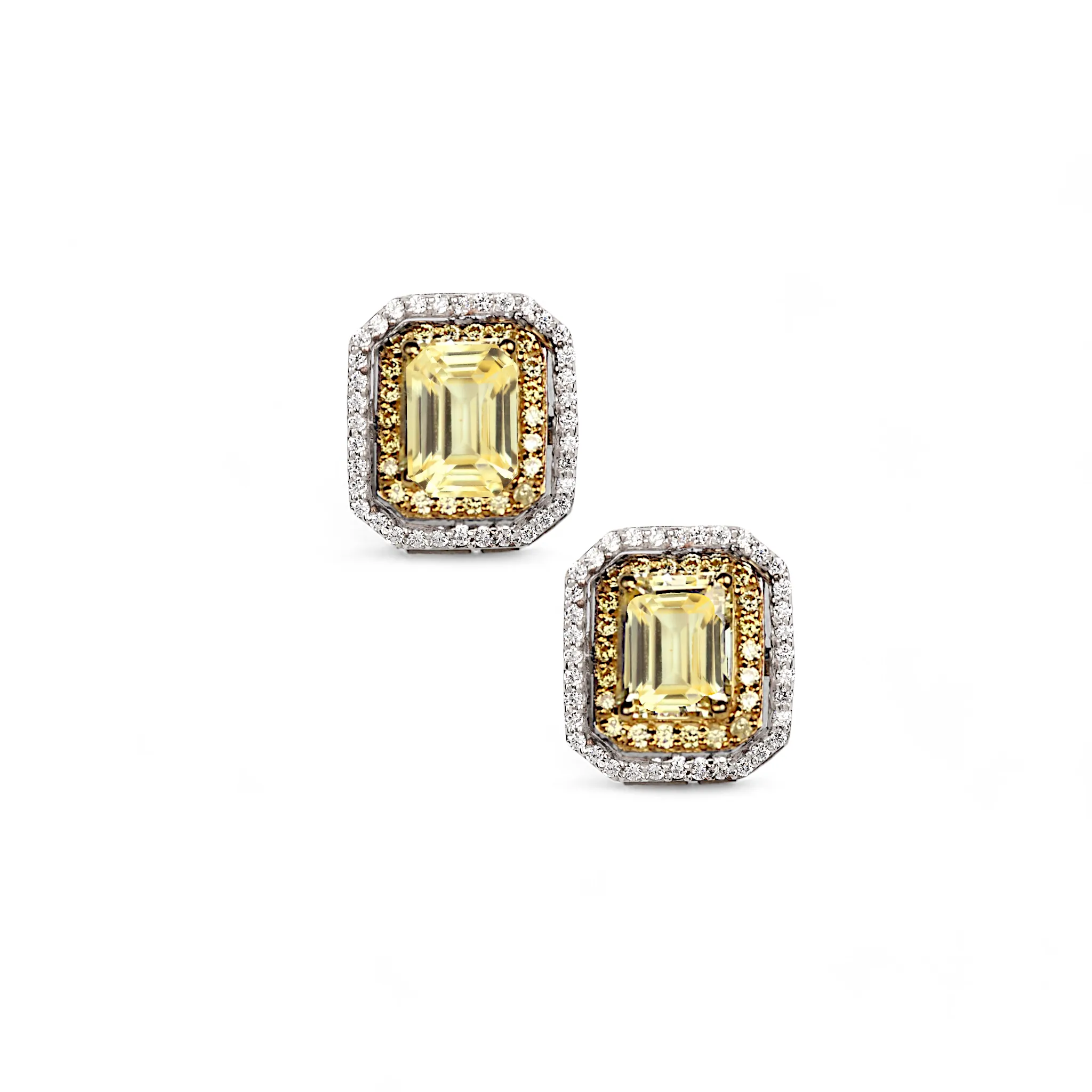 Celestial Shimmer Citrine Silver Stud