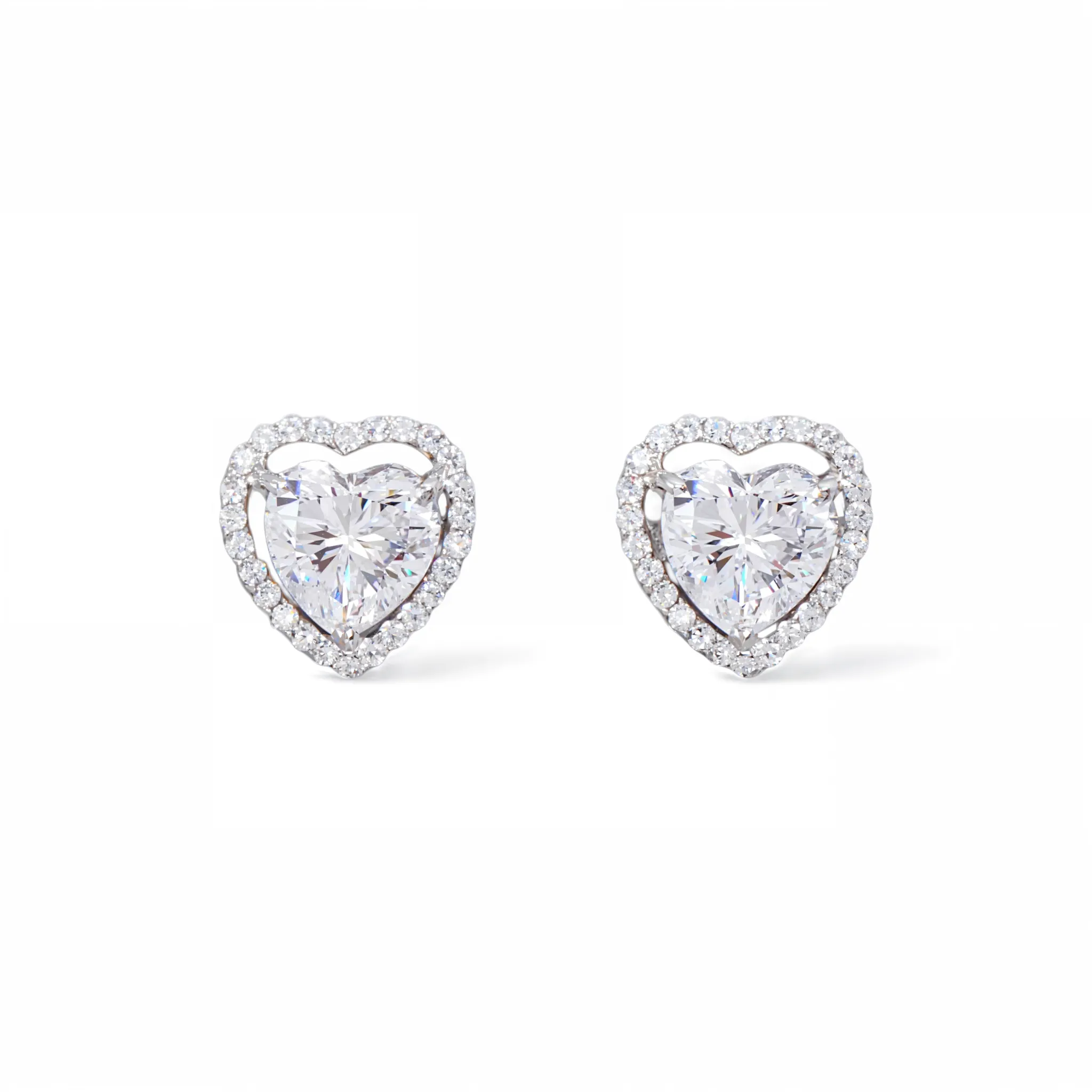 Heartfelt Halo Silver Studs