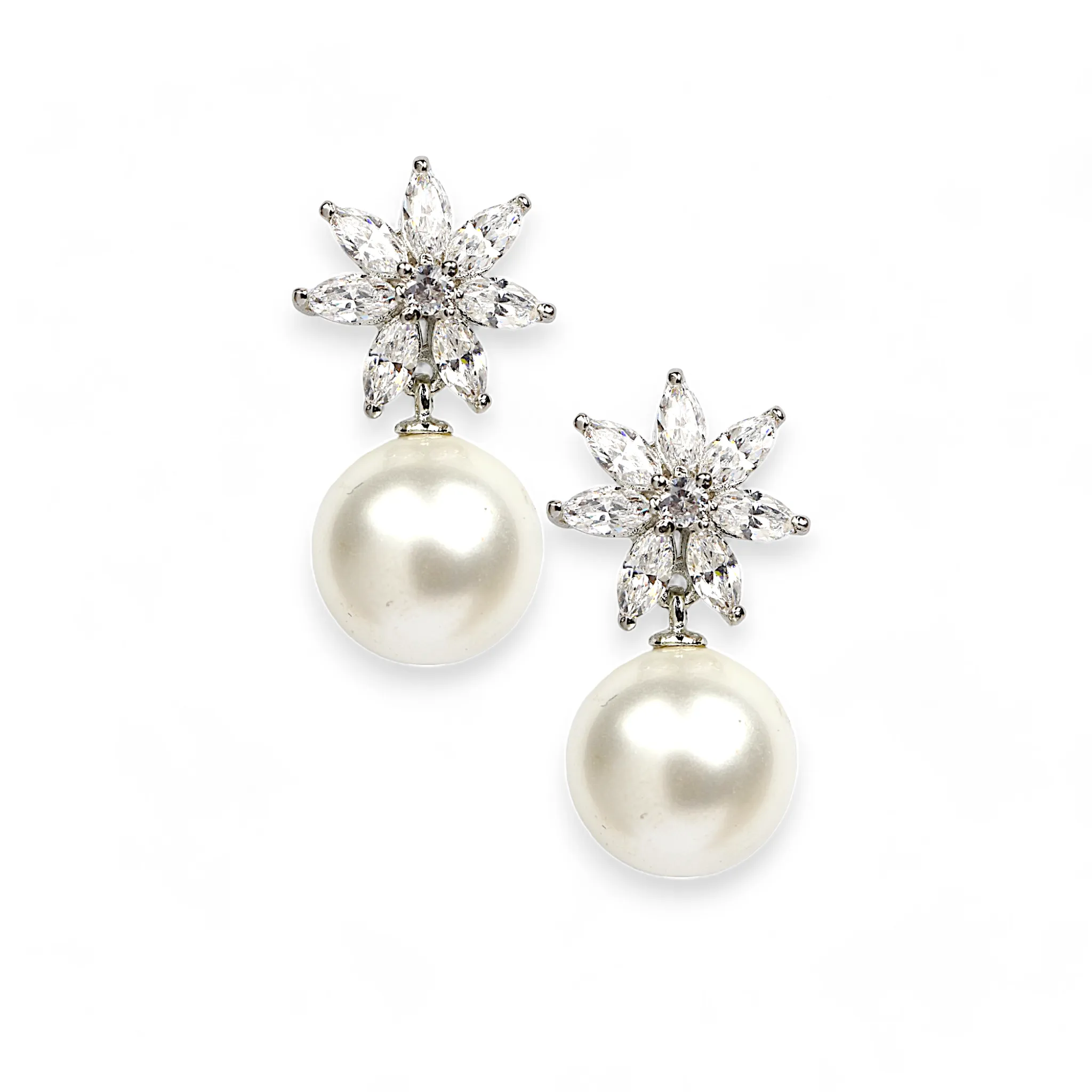 Pearl Blossom Silver Earrings