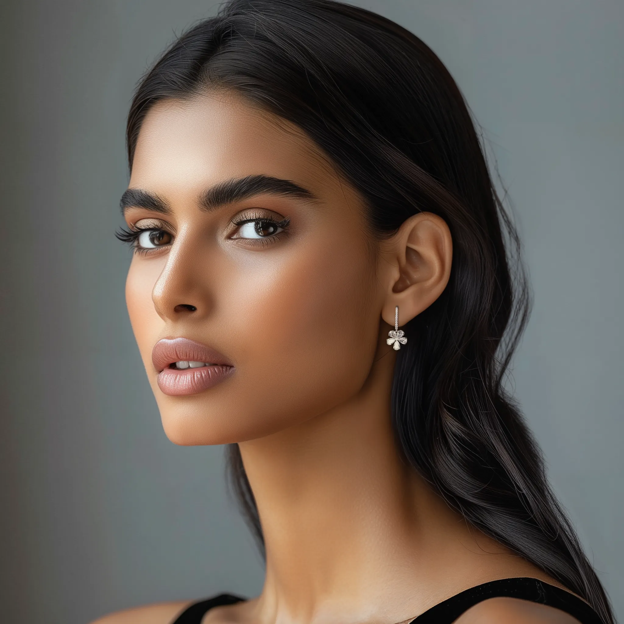 Floral Dazzle Silver Earrings