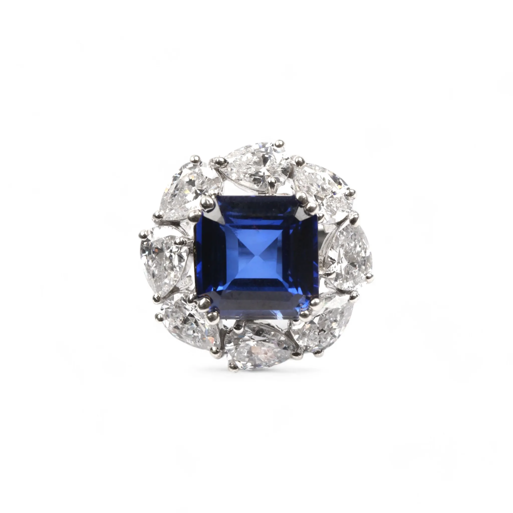 Sapphire Symphony Silver Ring