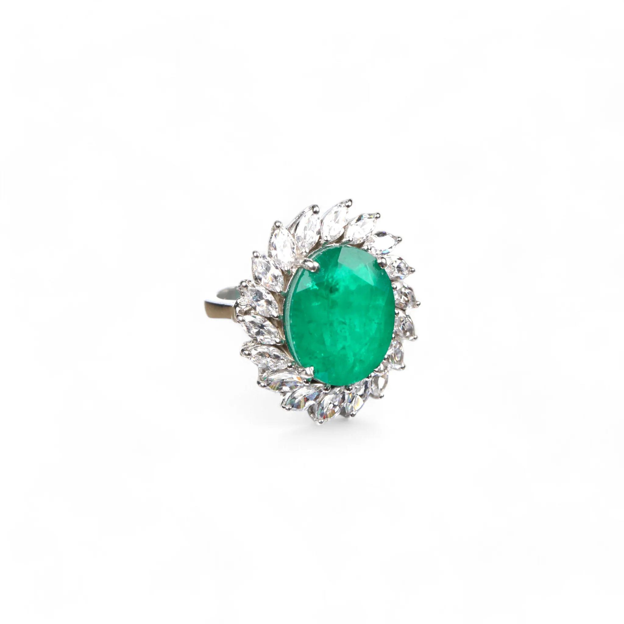 Emerald Radiance Silver Ring