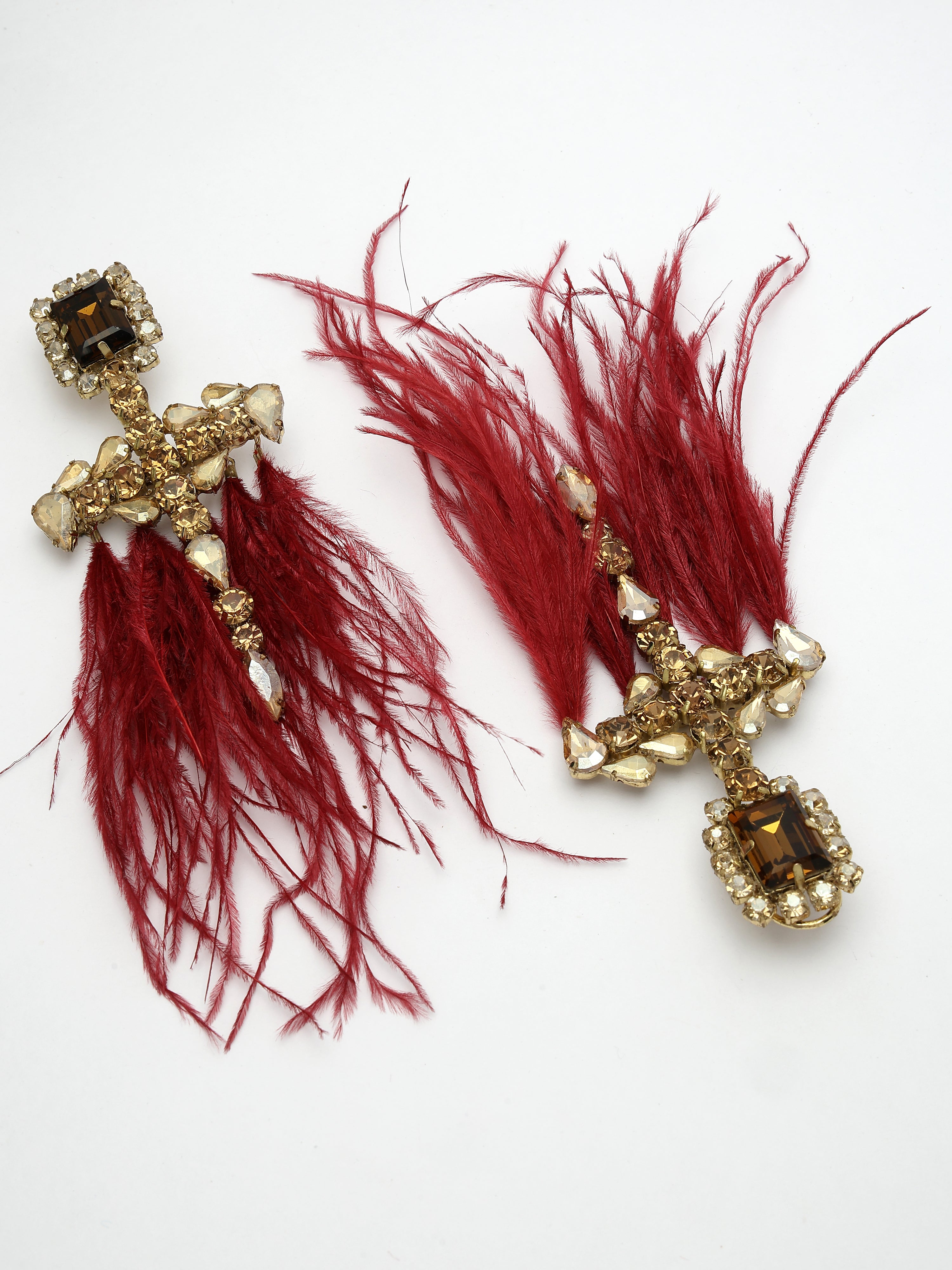 Navy Blue Feather Earrings 2