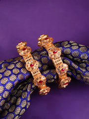 Gold Finish Kundan  Polki & Openabal Bangle