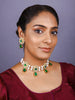 Gold Finish & Kundan Polki  Emerald  Chokar Set