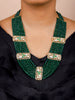 Gold Finish Kundan Polki & Semi Precious Beads Emerald Necklace