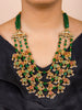 Gold Finish Kundan Polki & Multi Colored Stone Long Necklace