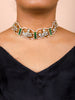 Gold Finish Kundan Polki & Pearl  Chokar Necklace