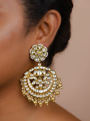 Gold Finish Kundan Polki Chand Bali 2