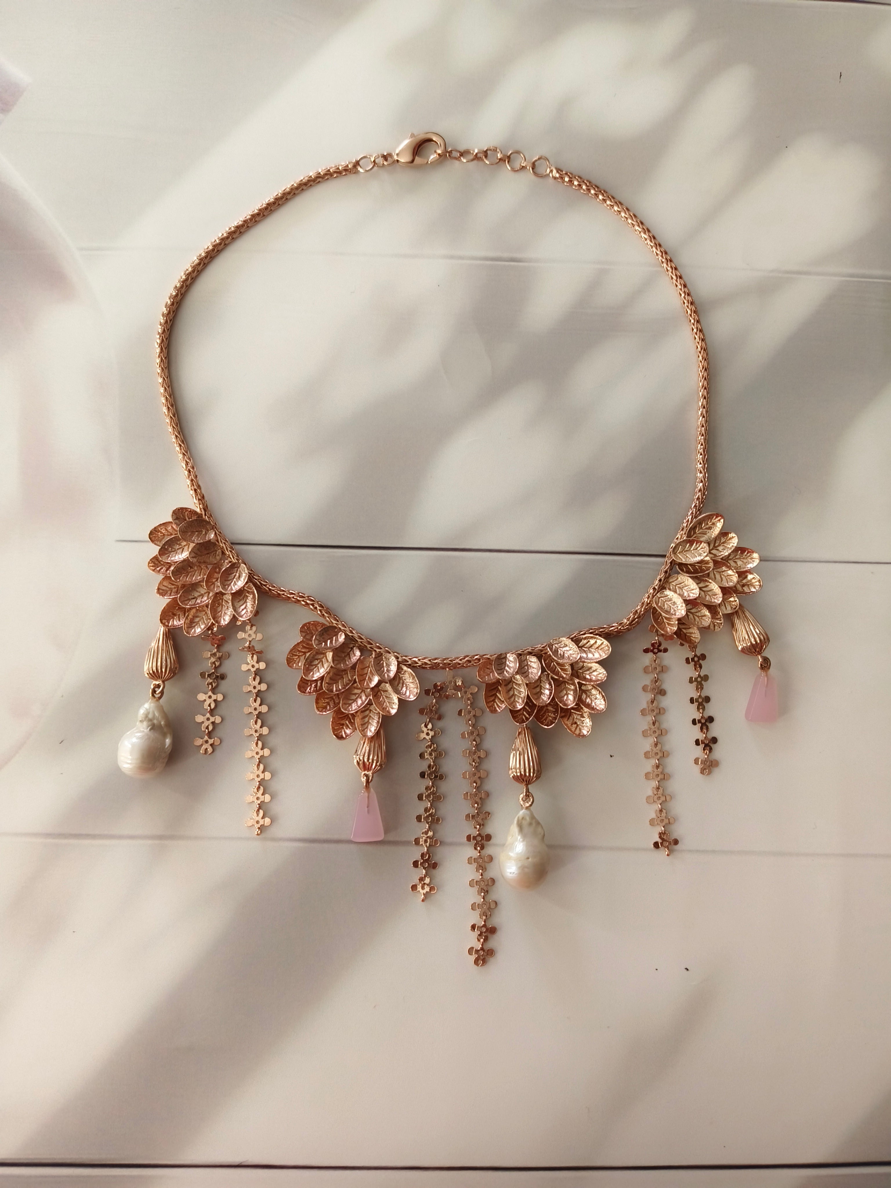 Forest flower rosegold neckpiece
