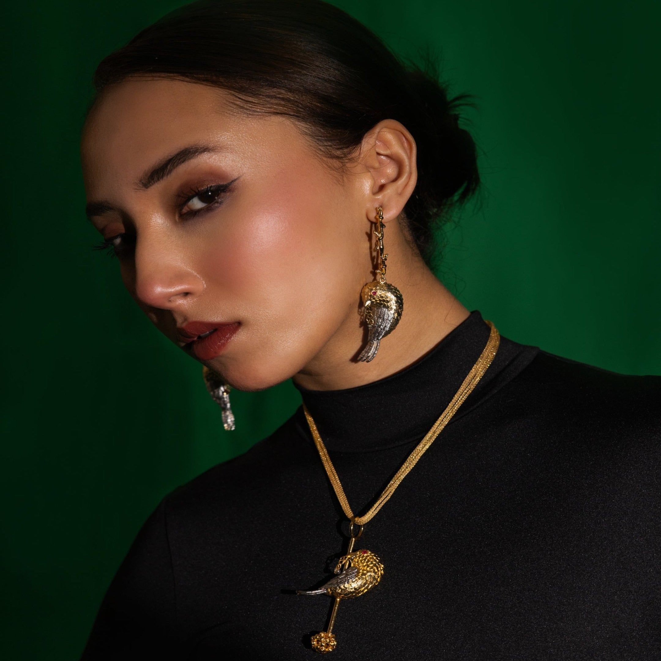 Birdy golden fling earrings