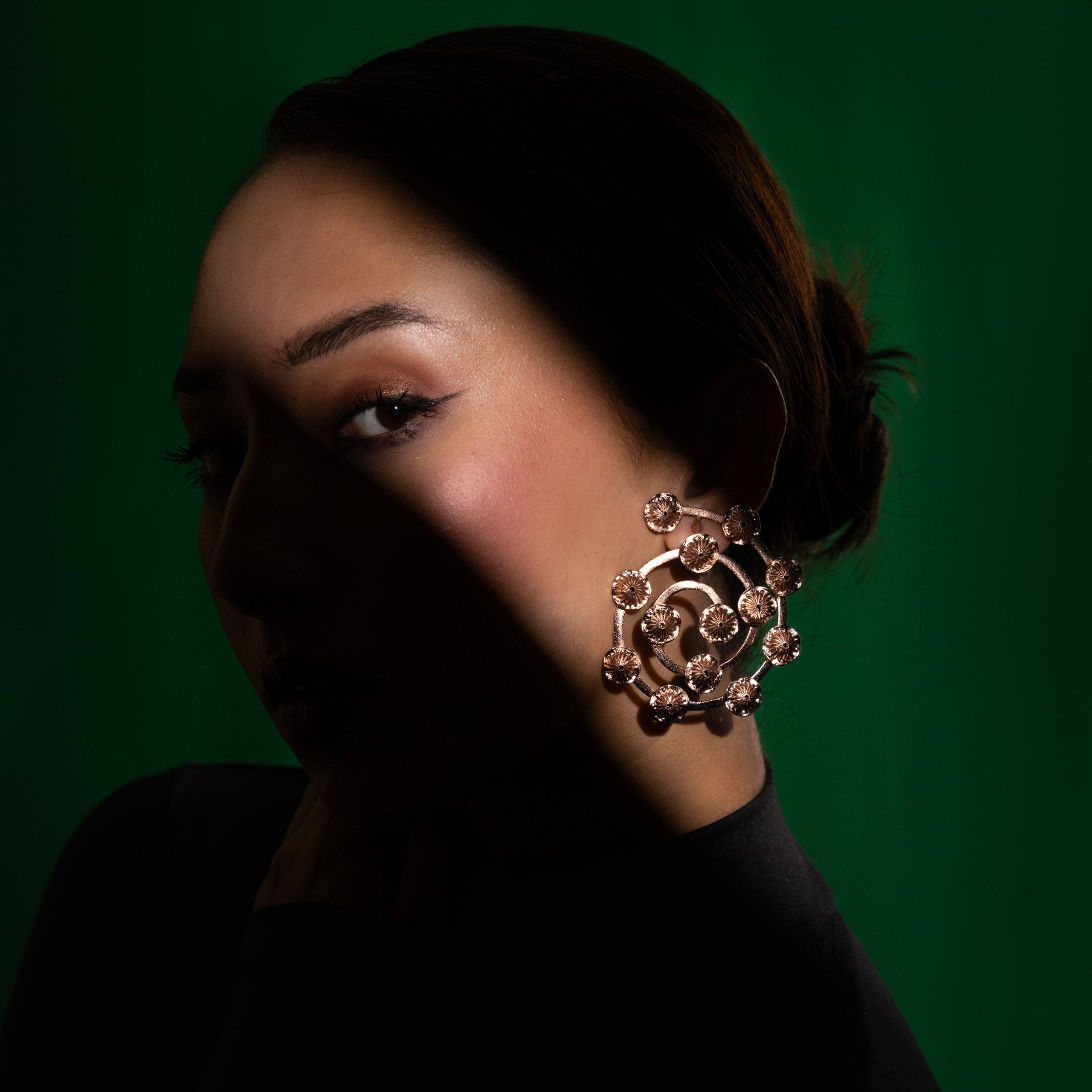 Oyster rose shell earrings