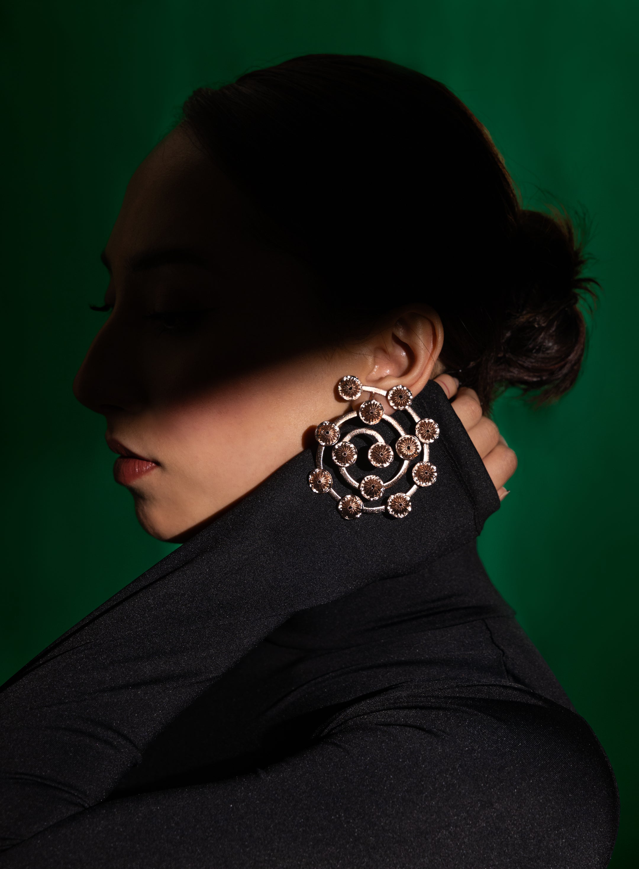 Oyster rose shell earrings