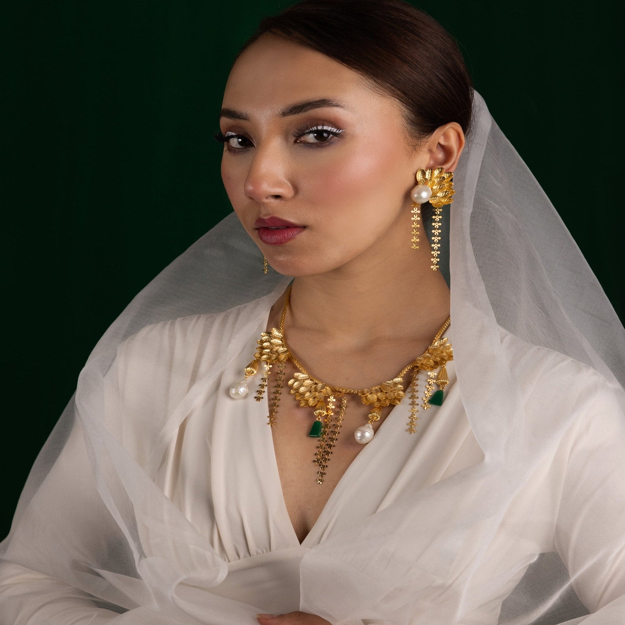Forest flower gold neckpiece