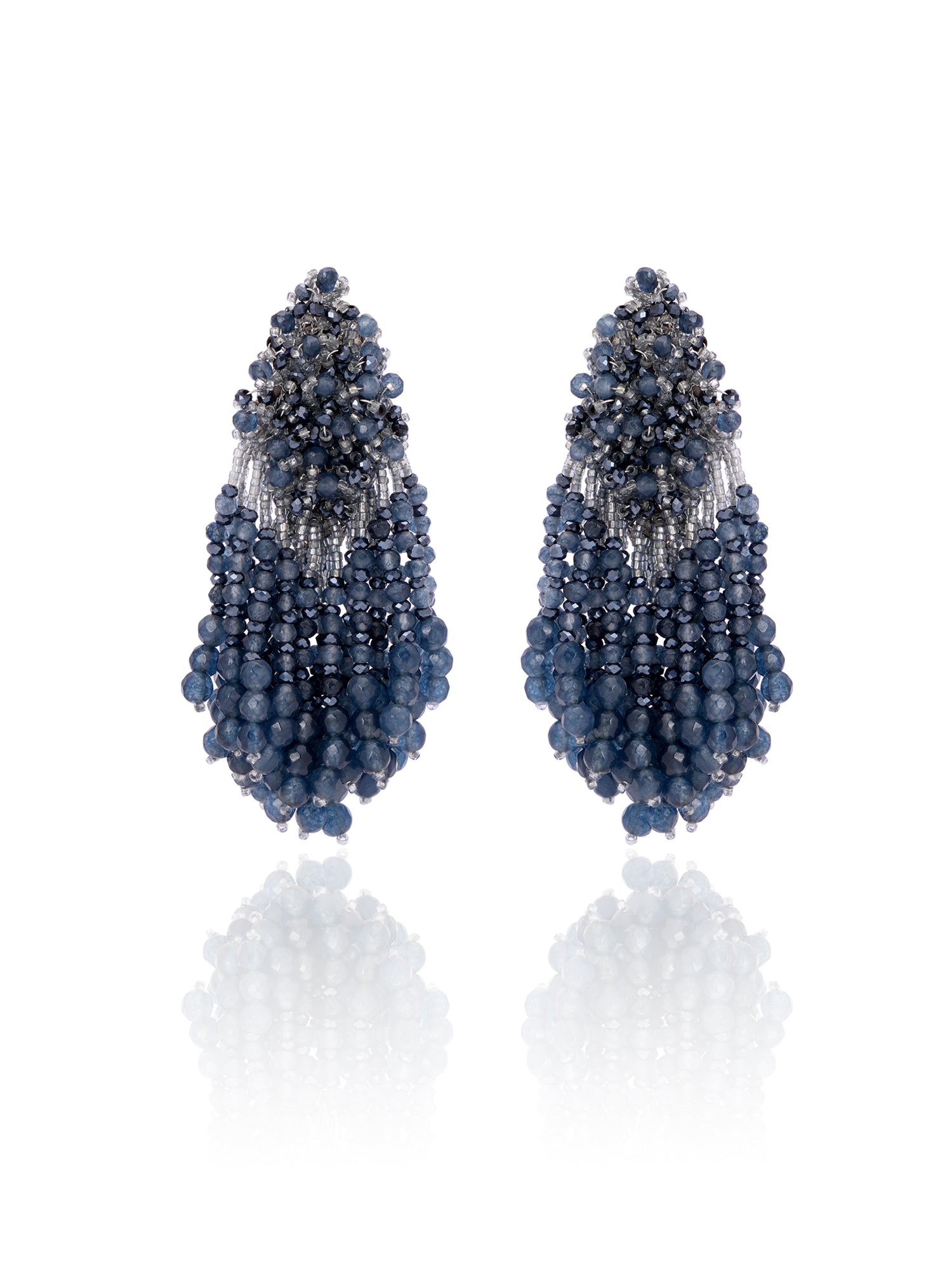 Aqua drape earrings