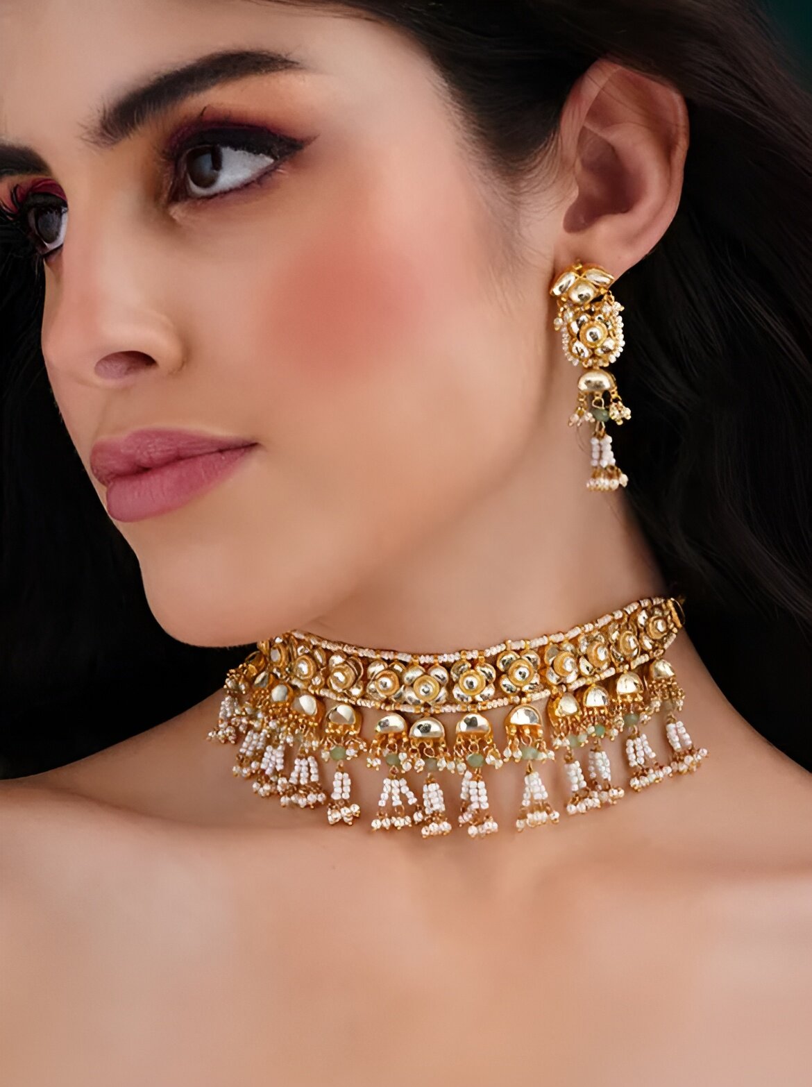 Kundan Sea Green Jadau sets