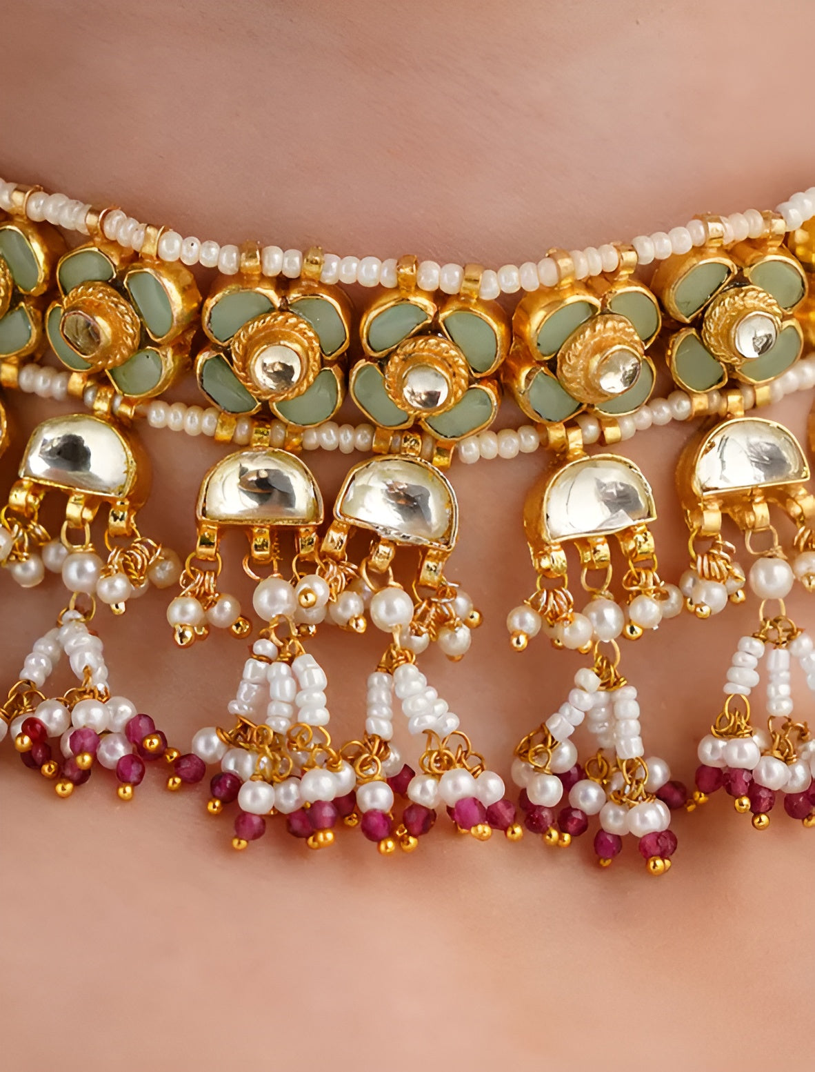 Kundan Mint Jadau sets