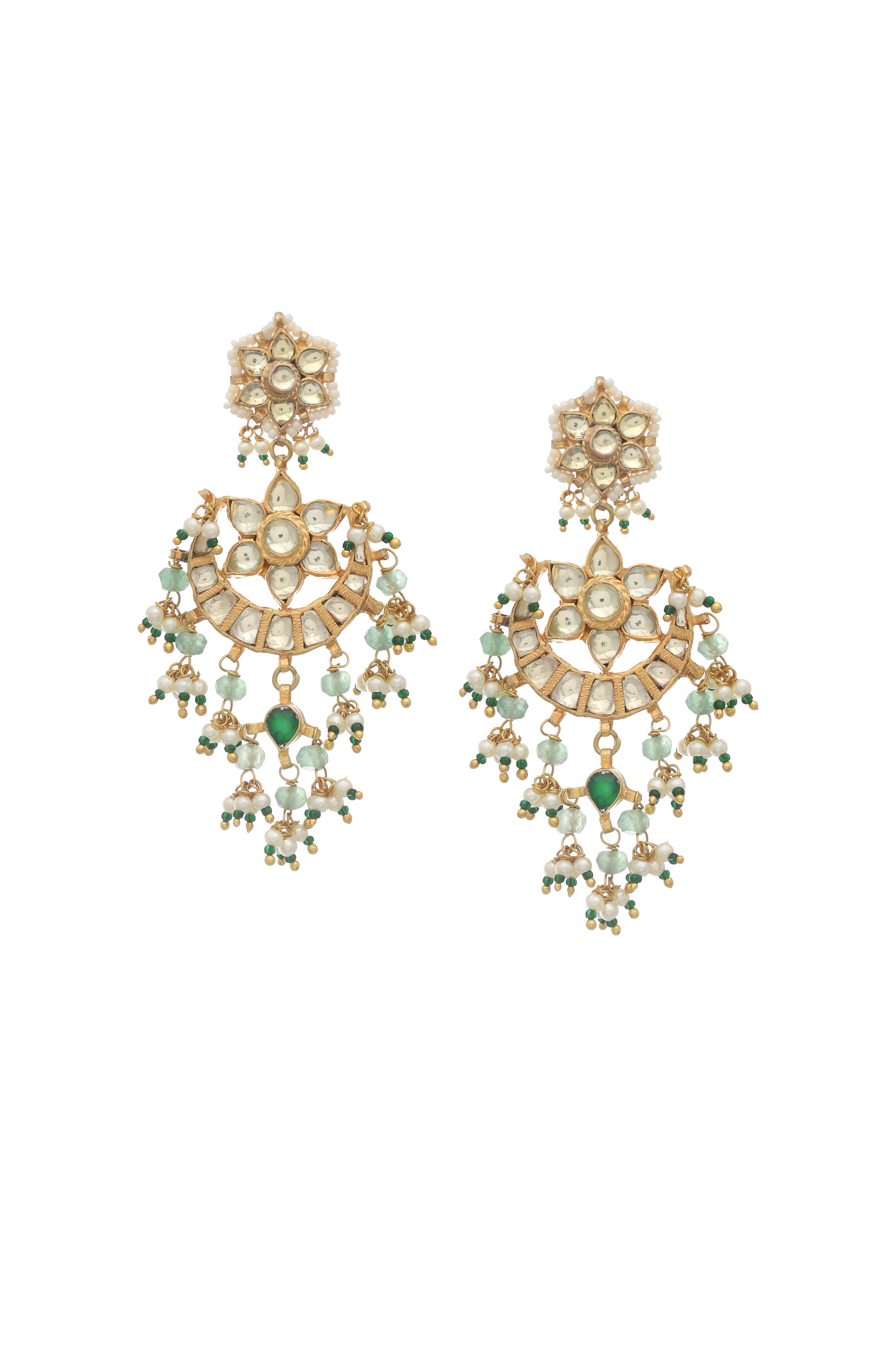 Kundan Gold Finish Jadau Earrings