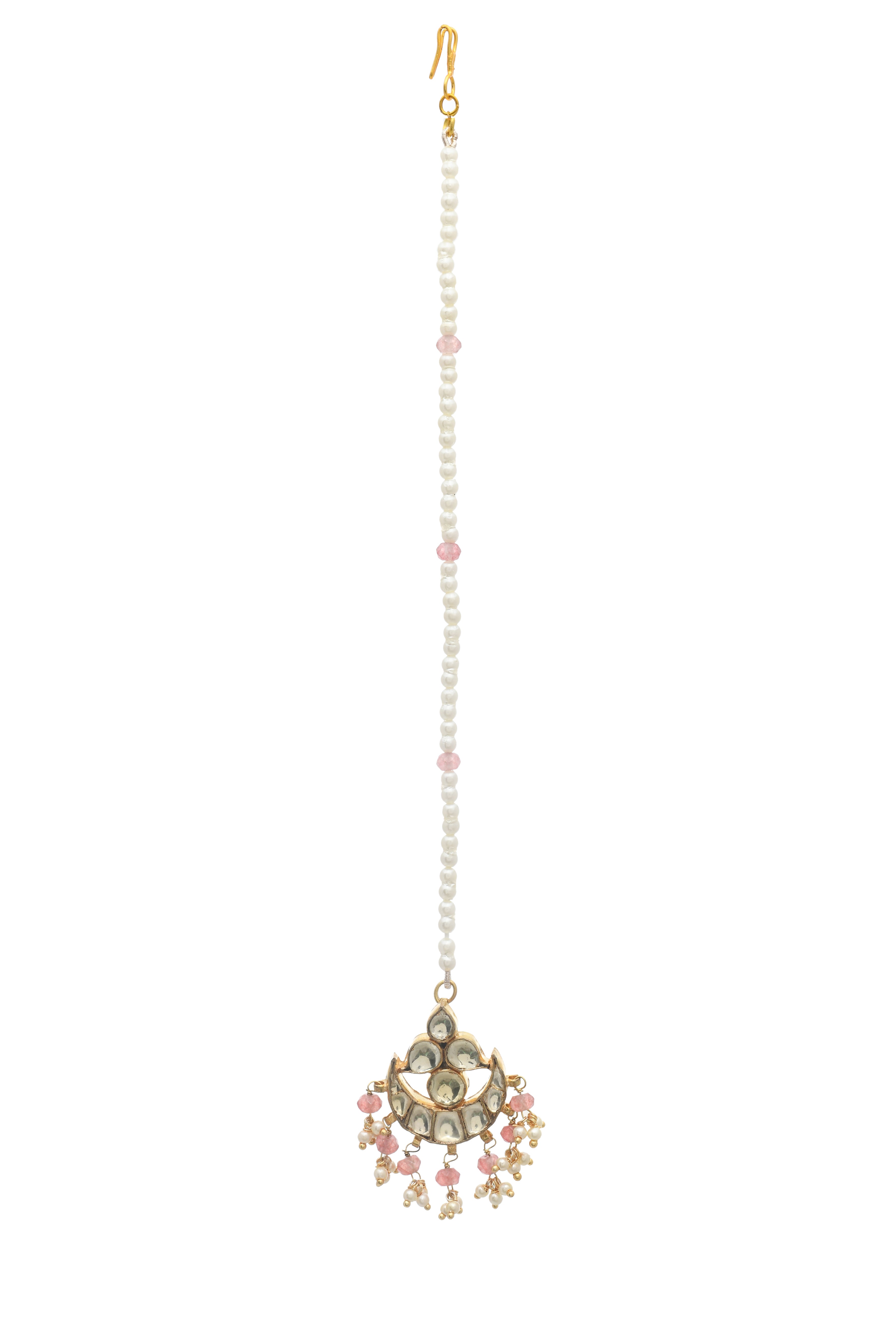 Kundan Peach Drop Tika