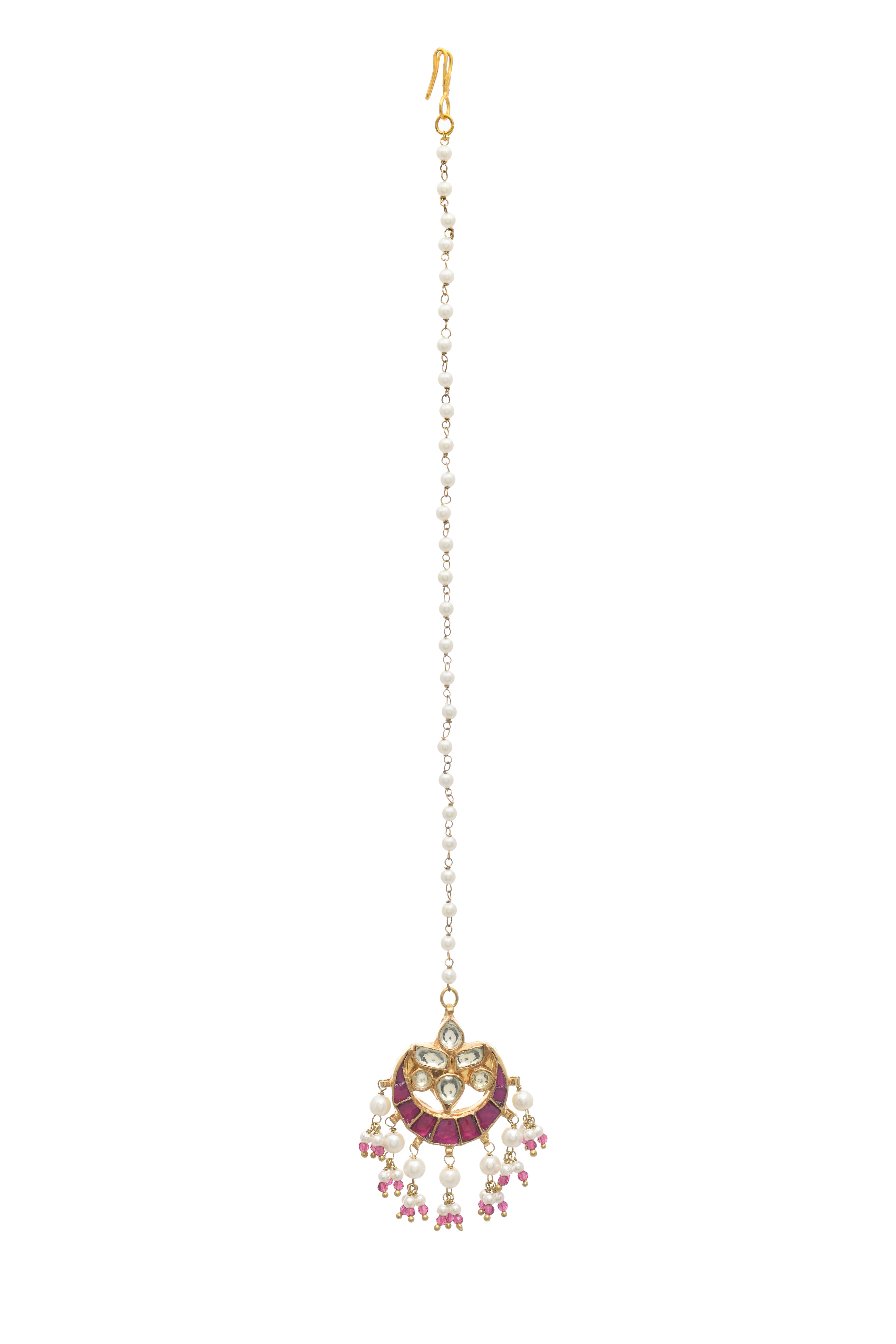 Ruby Gold Finish Jadau Tika