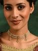 Kundan Gold Finish Jadau Choker with pearls Drop