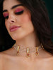 Kundan Gold Finish Jadau Choker with Red Drop