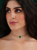 Green Gold Finish Jadau Choker with pearls