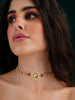 Kundan Gold Finish Jadau Choker with pearls 1