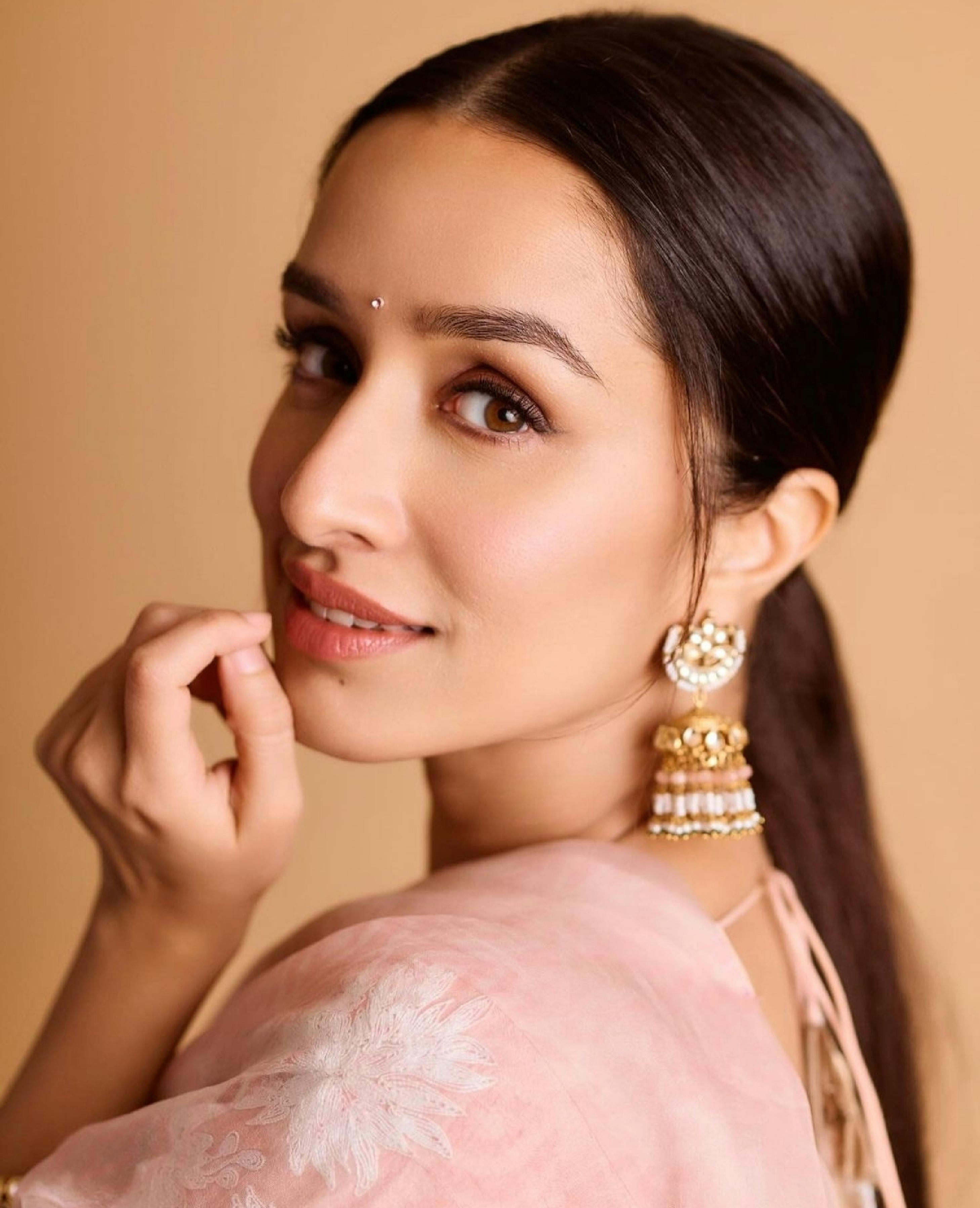 Gold Finish Beaded & Kundan Polki Jhumki