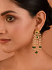 Kundan Green Jadau Flower Earrings