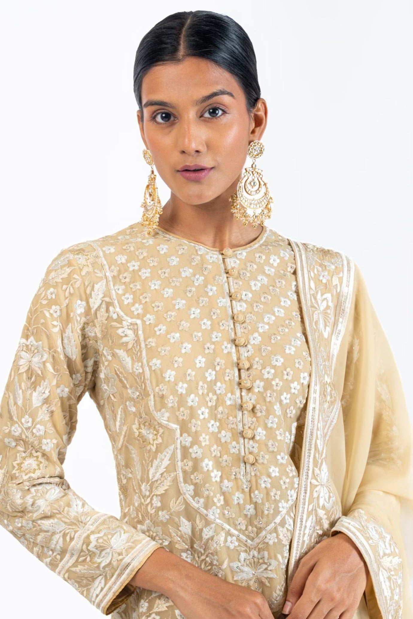 Kundan Gold Finish Chandbali