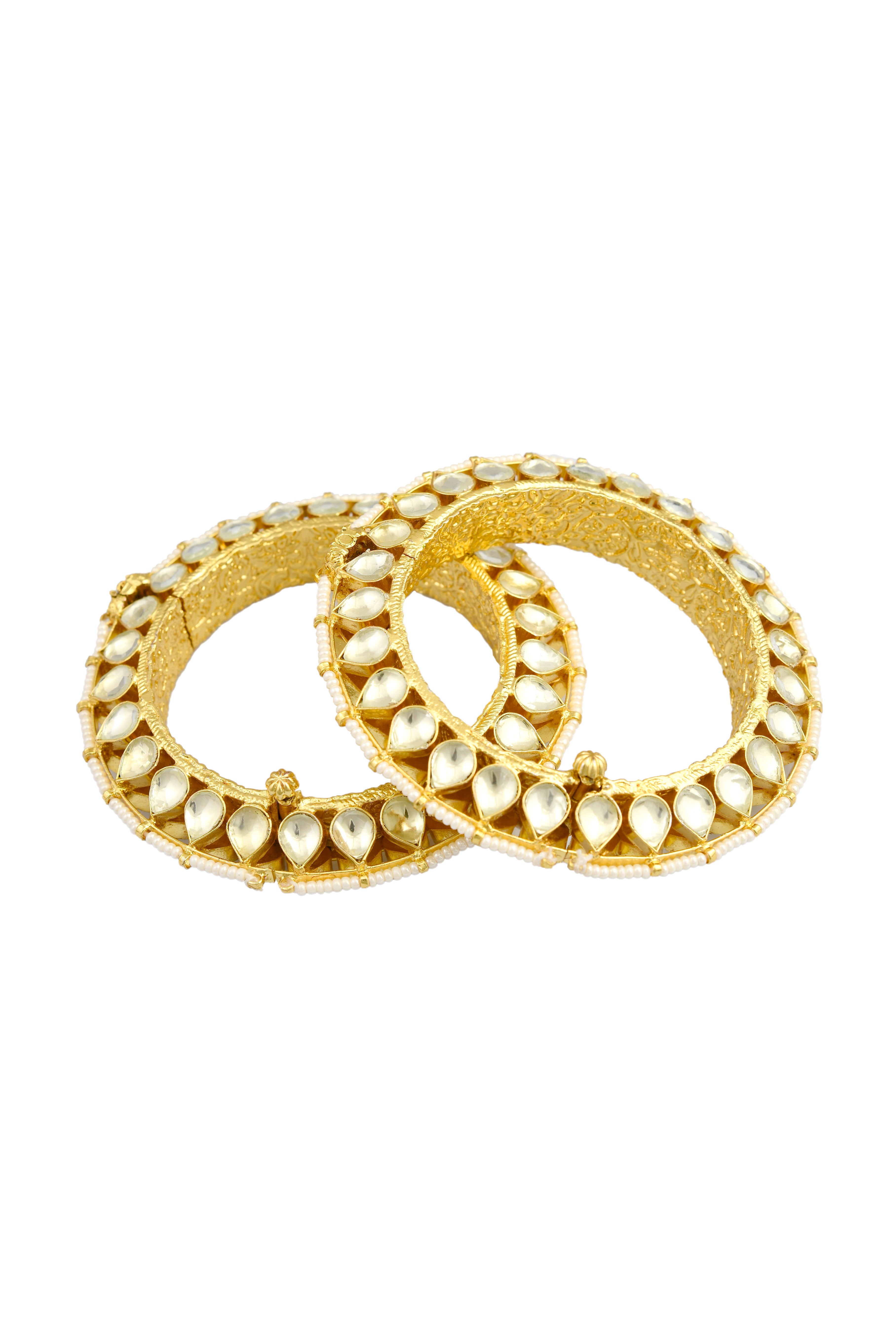 Kundan jadau bangle set (2.4')