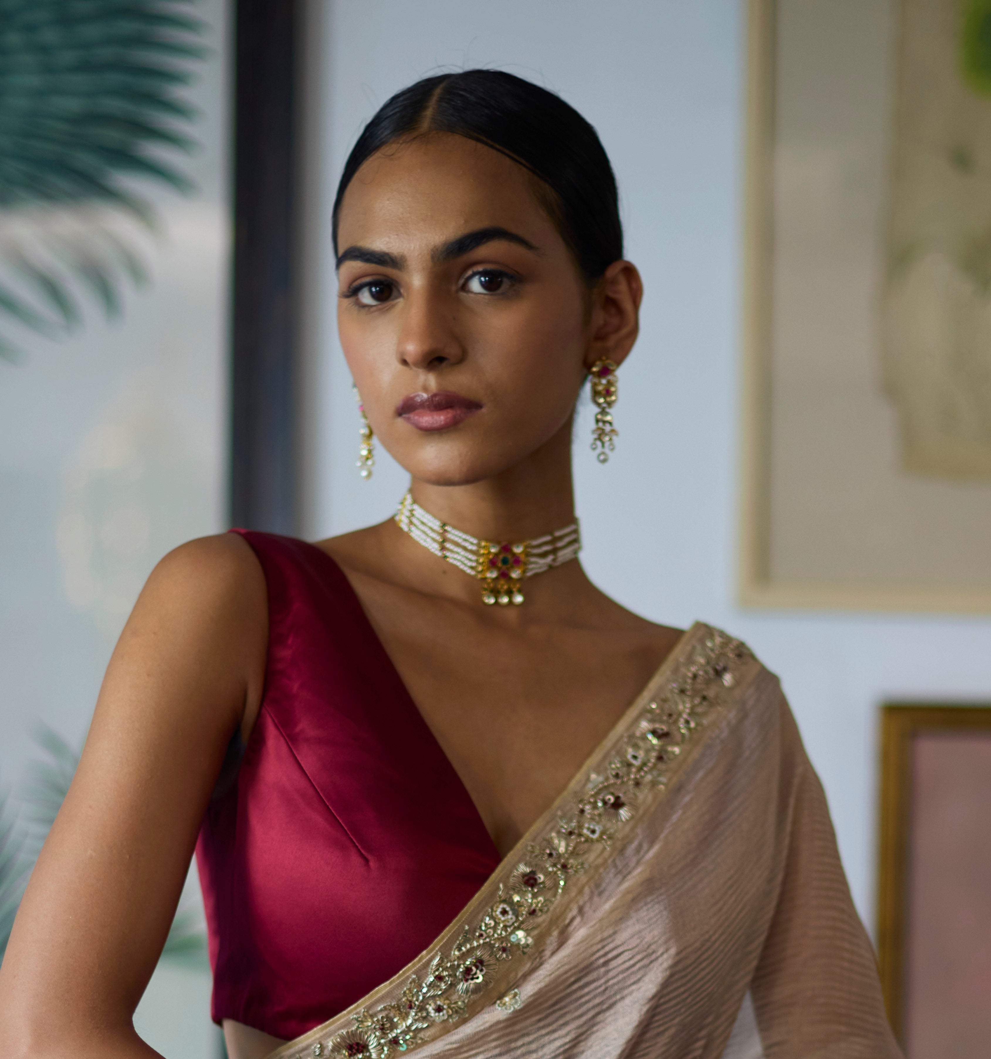 Multi Gold Finish Jadau Choker