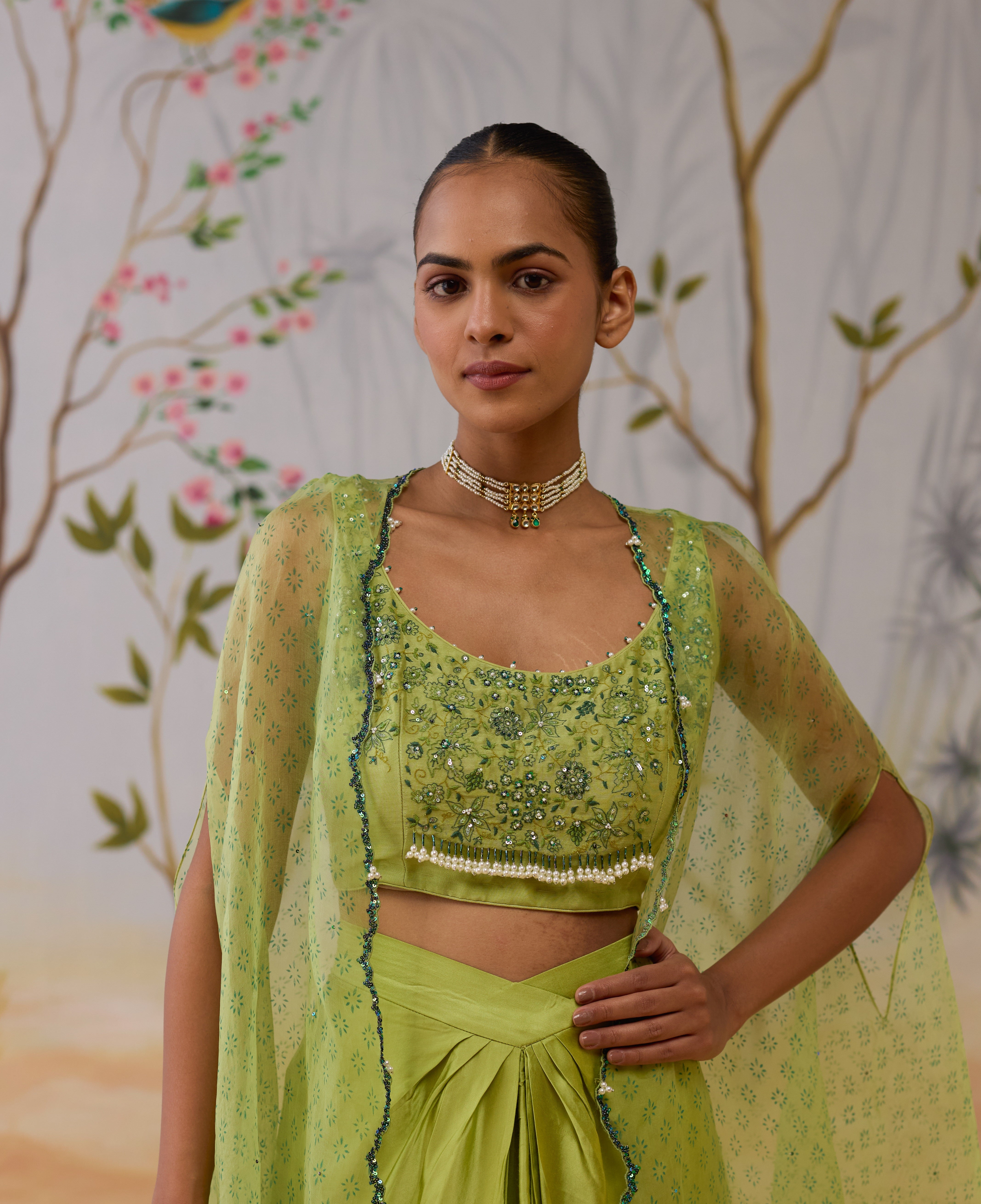 Kundan Green Gold Finish Jadau Choker