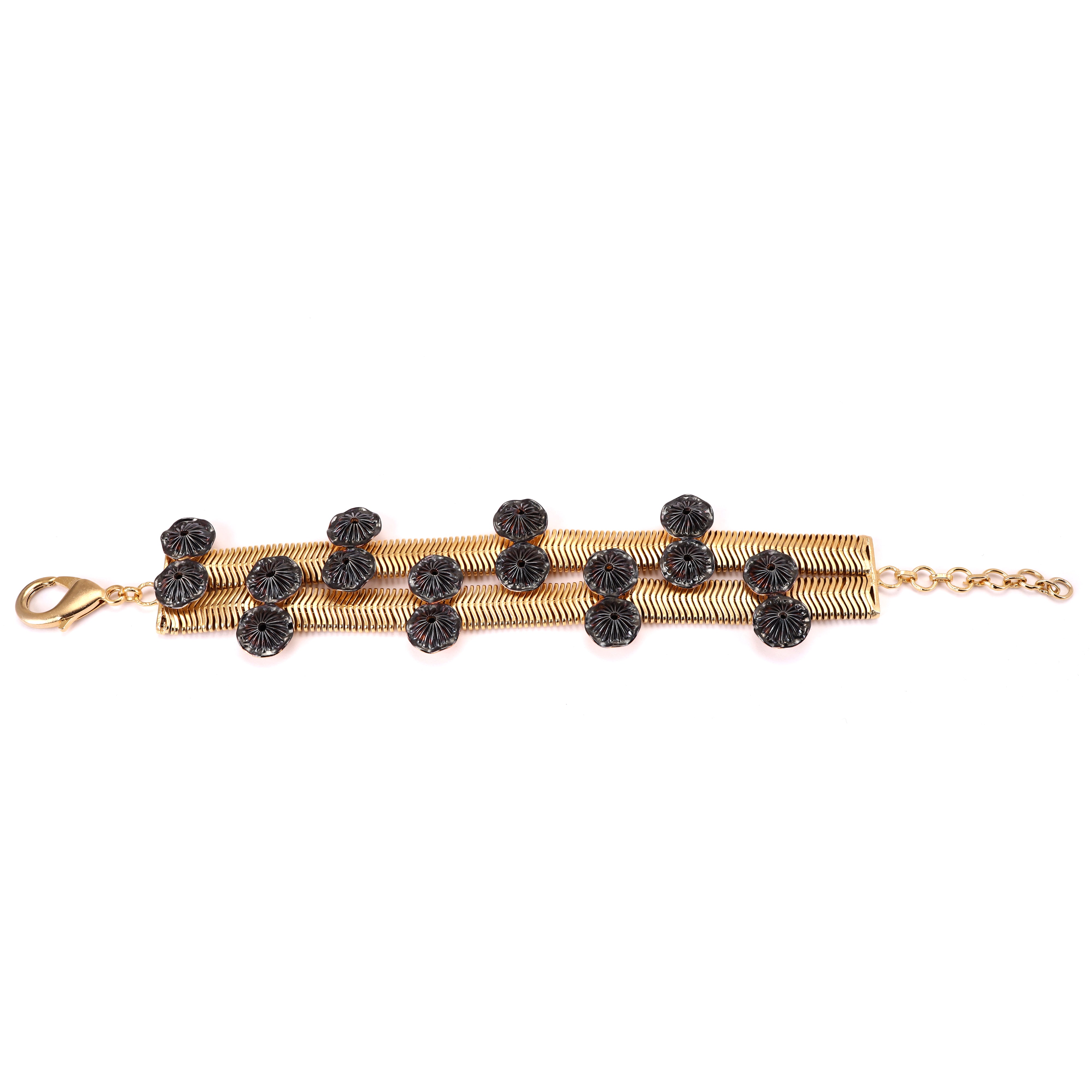 Coral gold shell bracelet