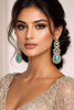 Bridalaya Green Teardrop Statement Earrings