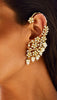 Bridalaya Pearl Floral Kundan Ear Cuff Earrings