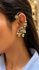 Bridalaya Multicolor Floral Pearl Ear Cuff Earrings