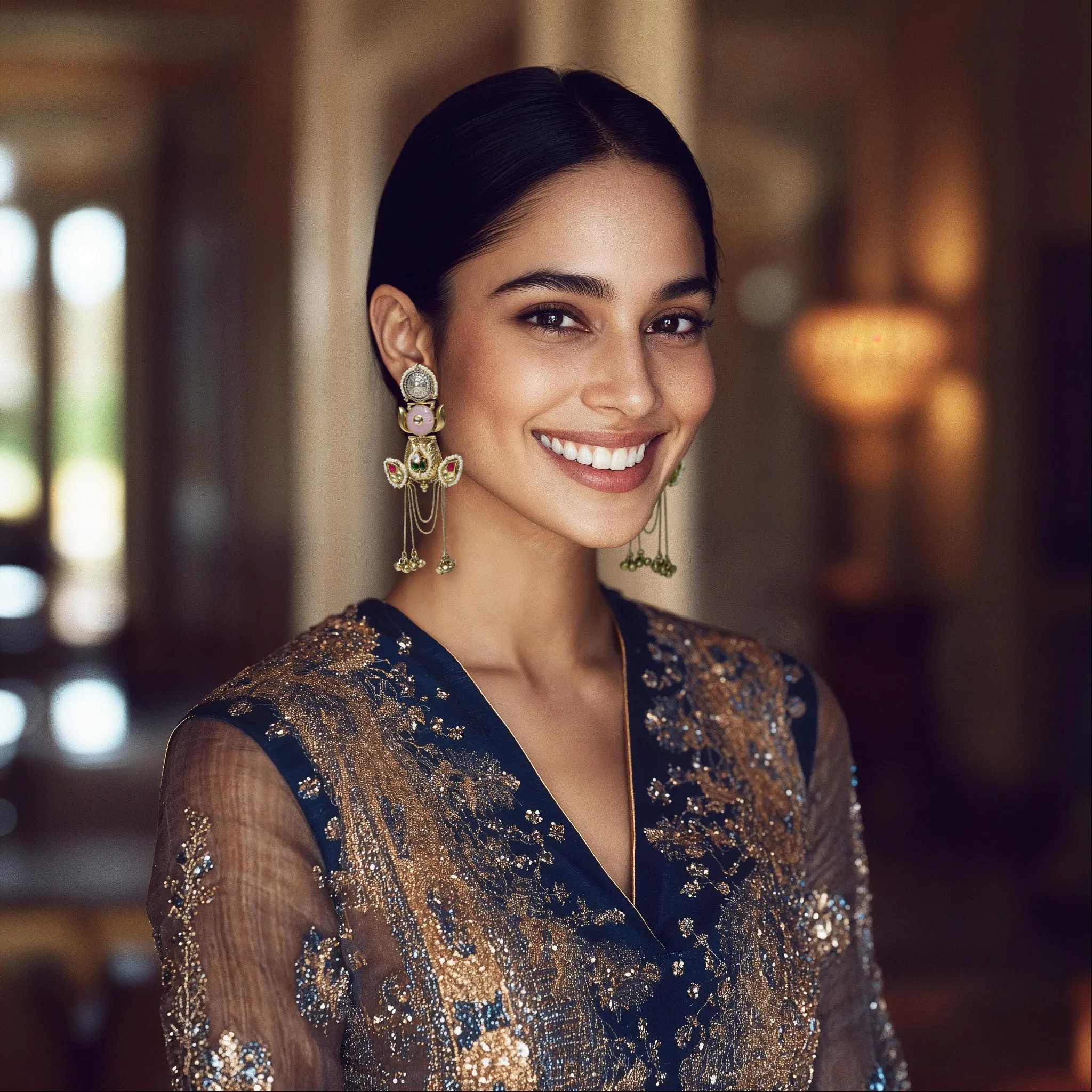 Mughal Bloom Chandbali Earring