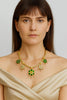 Emerald Floral Drop Choker Necklace