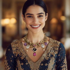 Royal Multicolor Kundan Necklace