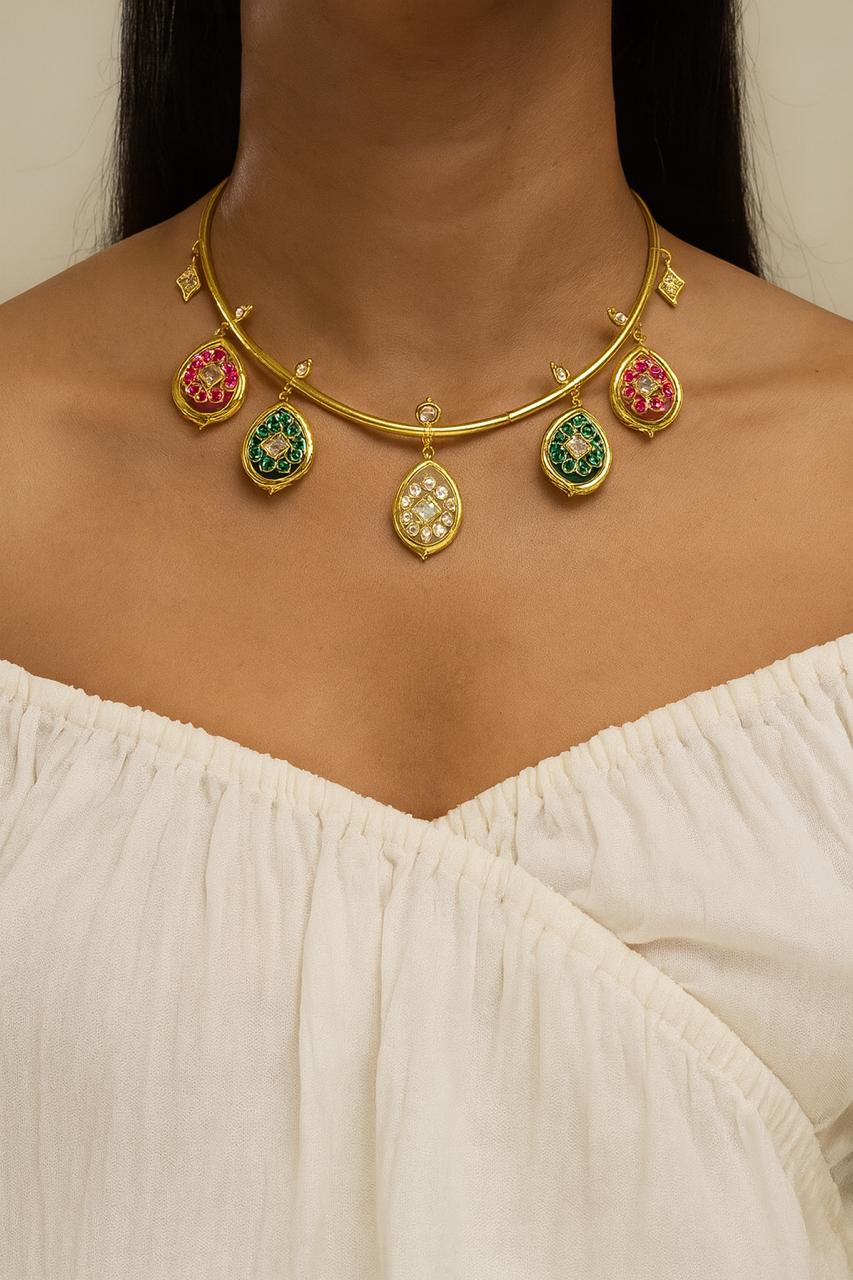Festive Meenakari Choker Necklace