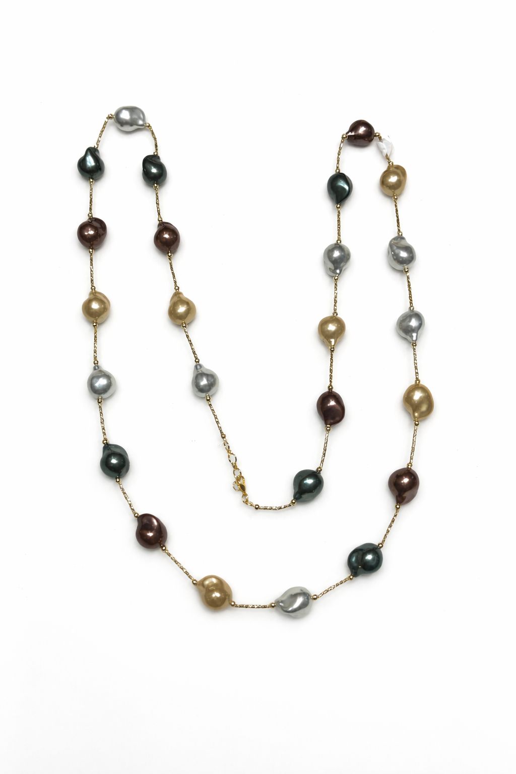 Multicolour Pearl Chain Necklace