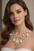 Bridalaya Pearl Crystal Drop Necklace