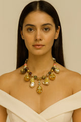 Golden Glow Pearl Bridal Necklace