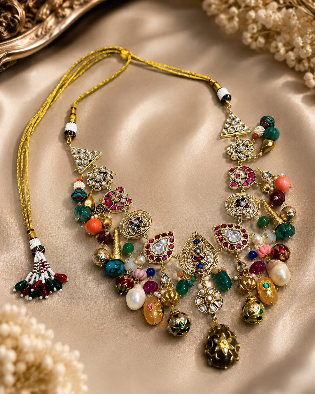 Bridalaya Heritage Multicolor Charm Statement Necklace